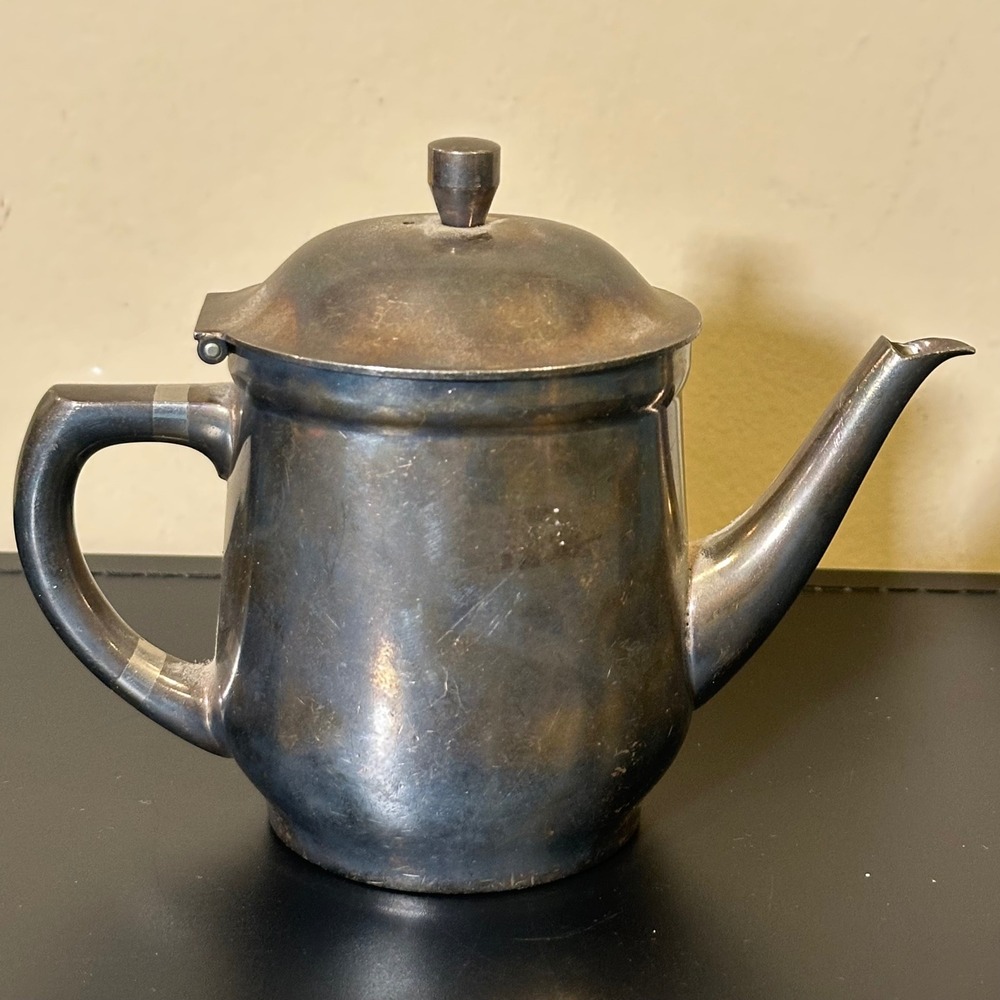 WMF Hotel Germany Silver Plated Teapot 0.30L Engraved Ship Nautical Vintage 5in
